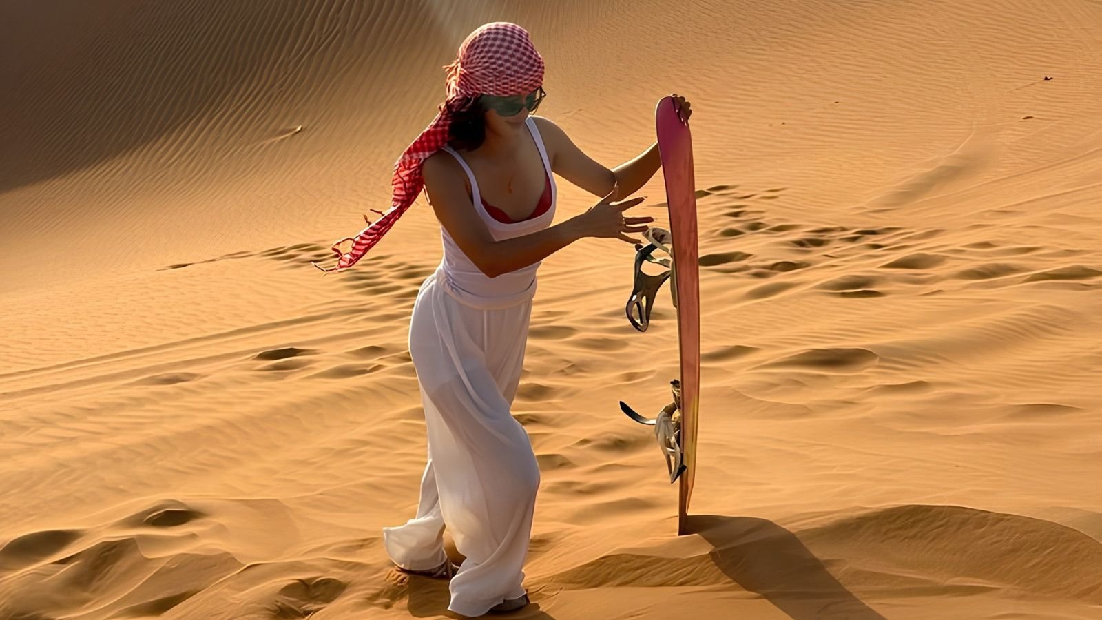 Sandboarding in Merzouga Desert